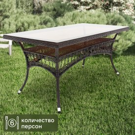 Стол садовый прямоугольный Deco 160x85x75 см пластик темно-коричневый
