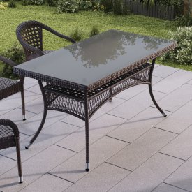Стол садовый прямоугольный Deco 160x85x75 см искусственный ротанг темно-коричневый
