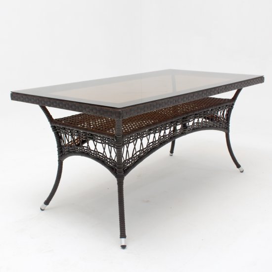 Стол садовый прямоугольный Deco 160x85x75 см искусственный ротанг темно-коричневый