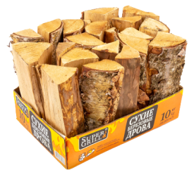 Дрова берёзовые сухие Supergrill 10 кг
