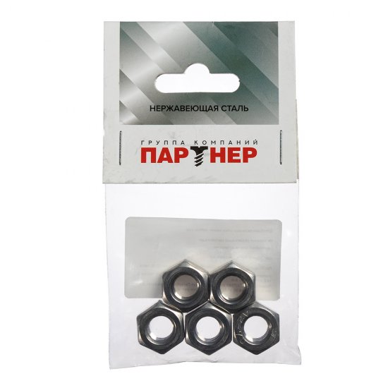 Гайка крепежная нержавеющая сталь М10 DIN 934 (5 шт.)