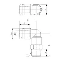 L-образный фитинг CDC Pneumatics PL 04M5