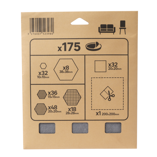 Набор накладок 2 мм, фетр, 175 шт.
