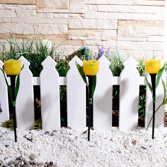 Светильник в грунт садовый Uniel Желтый тюльпан IP44 нейтральный белый свет