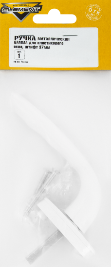 Ручка оконная 37 мм металл цвет белый