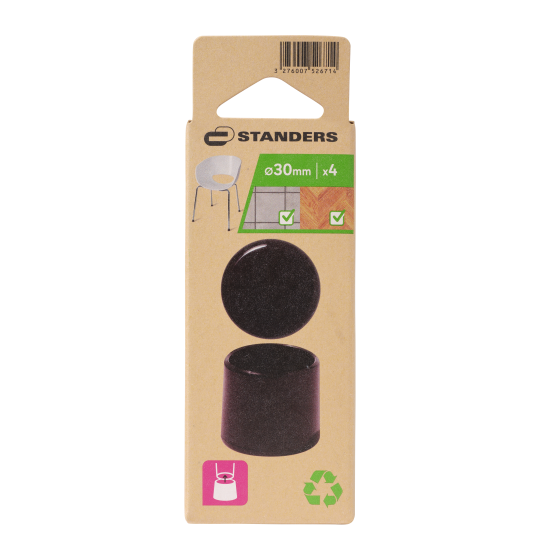 Насадка пластик 30 мм, цвет черный, 4 шт.