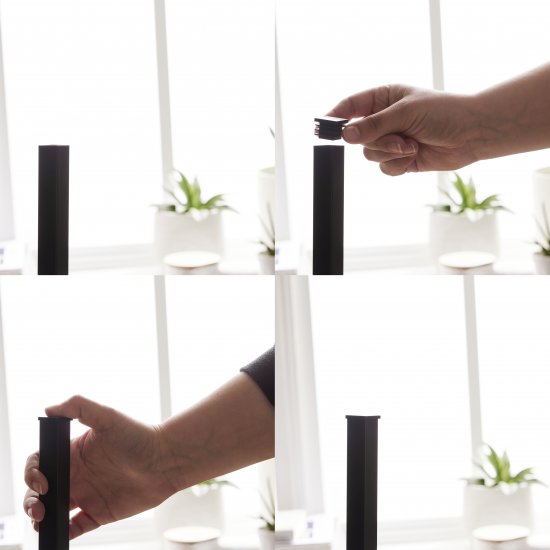 Насадка пластик 21x21 мм, цвет черный, 4 шт.