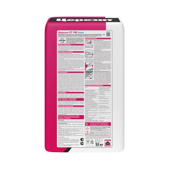 Штукатурно-клеевая смесь для минеральной ваты Церезит СТ 190 зимняя 25 кг