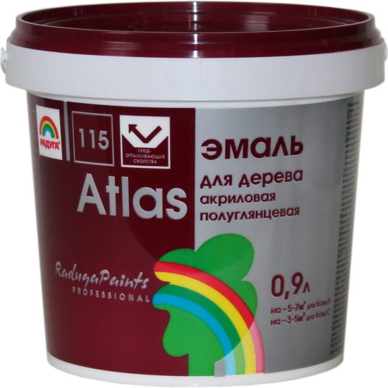 Эмаль для дерева под колеровку Радуга Атлас ВД-АК 115