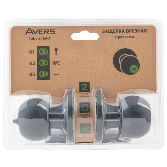 Ручка-кноб 6072-03-BLM с фиксатором цвет черный