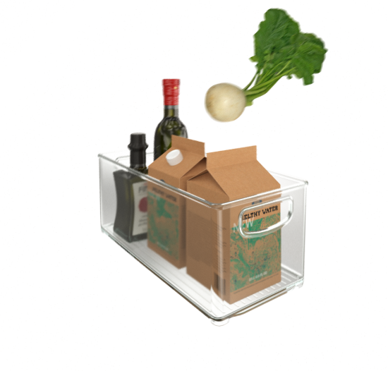 Емкость для холодильника 1 отсек Delinia LM 15.2x12.7x31.23 см пластик цвет прозрачный