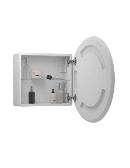 Шкаф зеркальный подвесной Time с подсветкой 70x70 см цвет белый