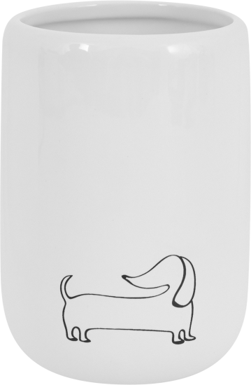 Стакан для зубных щёток Vidage Такса Жужа керамика цвет белый
