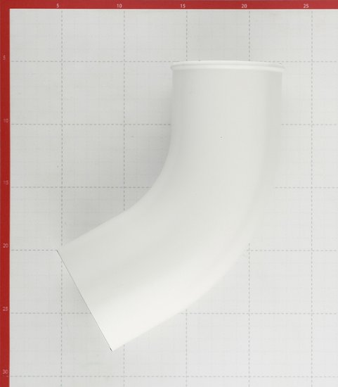 Колено стока Grand Line металлическое d90 мм белое RAL 9003