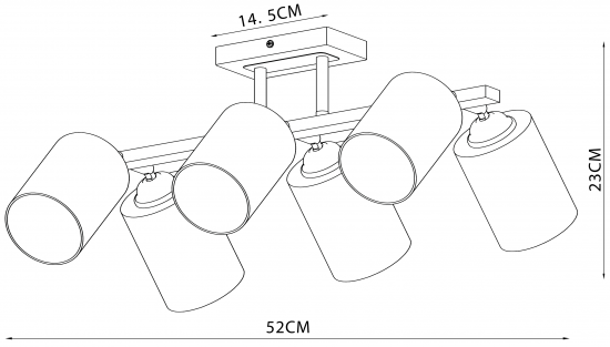 Люстра потолочная Inspire Amber 6 ламп 18 м² цвет черный