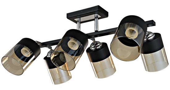 Люстра потолочная Inspire Amber 6 ламп 18 м² цвет черный