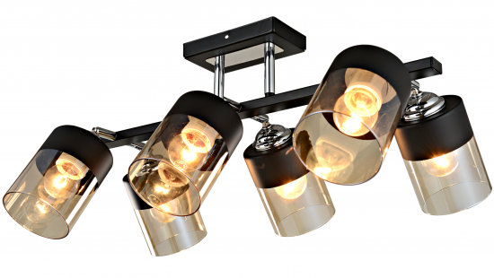 Люстра потолочная Inspire Amber 6 ламп 18 м² цвет черный