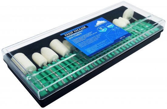 Набор насадок для гравера полировальных Vertextools 0987-1-12, 12 шт.