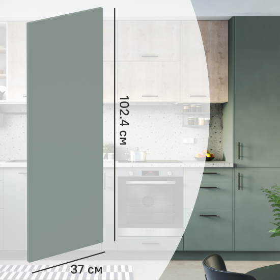 Фальшпанель для кухонного шкафа София грин 37x102.4 см Delinia ID ЛДСП цвет зеленый
