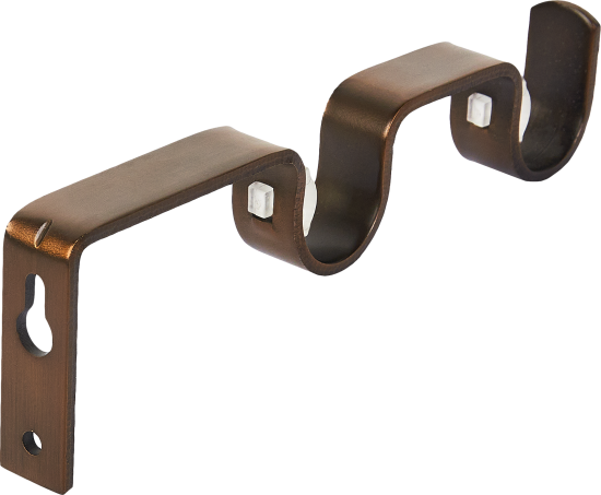 Держатель двухрядный простой металл цвет античная медь 2 см