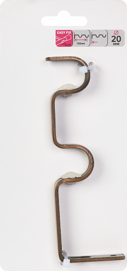 Держатель двухрядный простой металл цвет античная медь 2 см