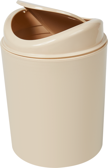 Контейнер для мусора 1 л с крышкой цвет бежевый