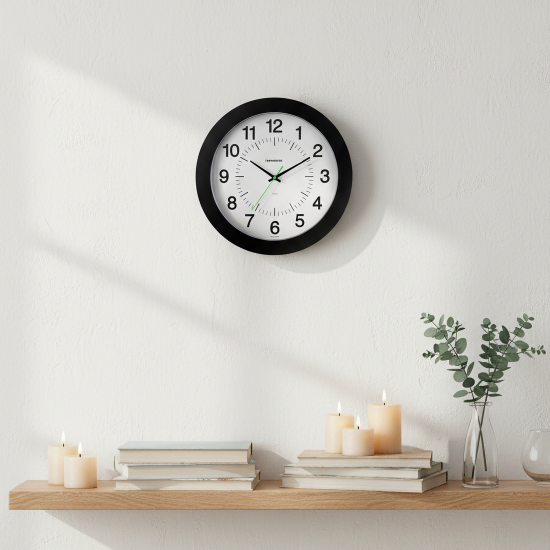 Часы настенные Troykatime 51500514 Эконом круглые пластик цвет черный бесшумные ø30.5 см