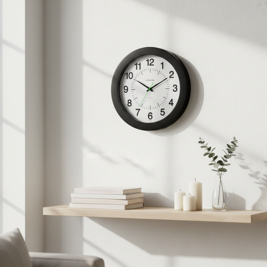 Часы настенные Troykatime 51500514 Эконом круглые пластик цвет черный бесшумные ø30.5 см