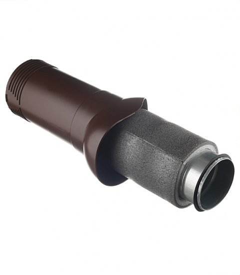 Вентиляционный выход Поливент изолированный d125х160 мм коричневый RAL 8017