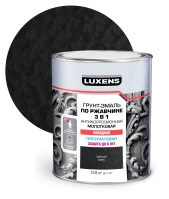 Грунт-эмаль по ржавчине 3 в 1 Luxens молотковая цвет черный 0.9 кг
