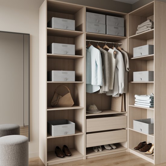 Каркас шкафа Лион 60x232.2x54.5 см ЛДСП цвет дуб комано с петлями