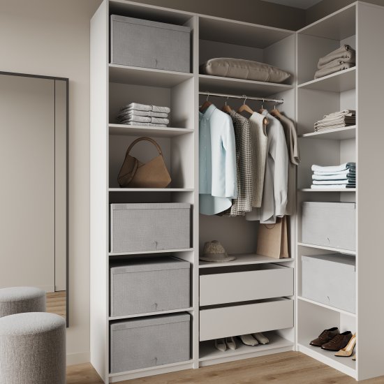 Каркас шкафа Лион 60x232.2x54.5 см ЛДСП цвет белый с петлями