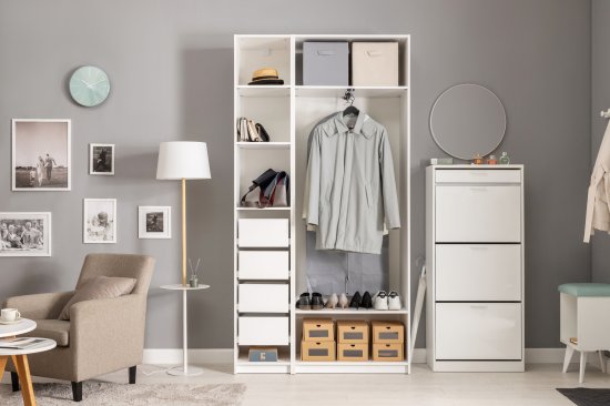 Каркас шкафа Лион 40x232.2x54.5 см ЛДСП цвет белый с петлями