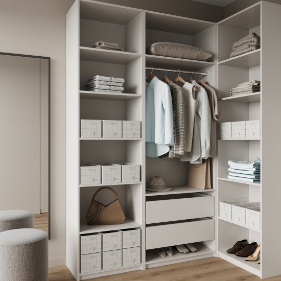 Каркас шкафа Лион 40x232.2x54.5 см ЛДСП цвет белый с петлями