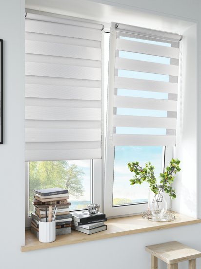 Штора рулонная день-ночь Inspire Siberia 160x190 см белая