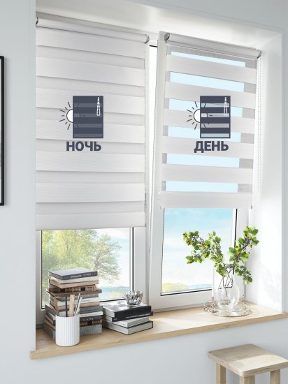 Штора рулонная день-ночь Inspire Siberia 160x190 см белая