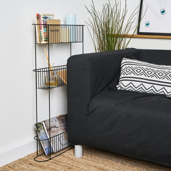 Стеллаж для ванной ЧМЗ Minima 501-009-14 прямой трехъярусный 11.3x48.6x84.5 см цвет черный