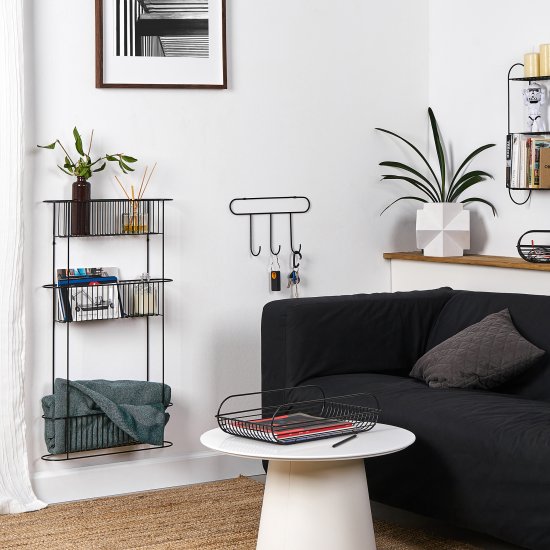 Стеллаж для ванной ЧМЗ Minima 501-009-14 прямой трехъярусный 11.3x48.6x84.5 см цвет черный