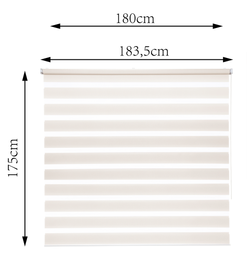 Штора рулонная день-ночь Inspire Peter 180x175 см экрю