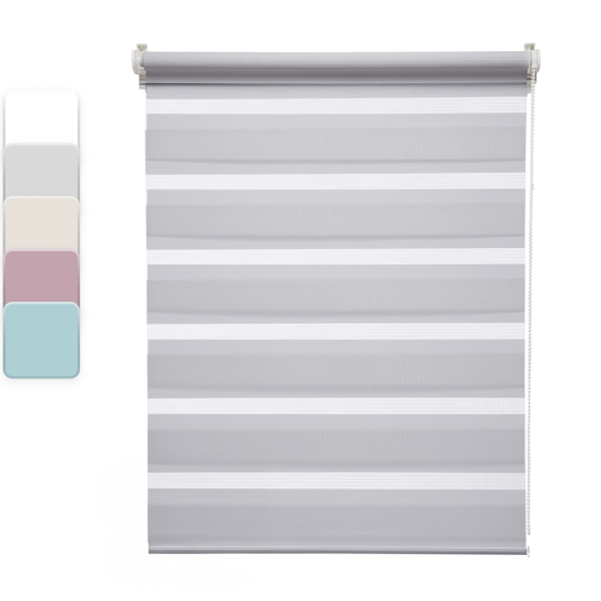 Штора рулонная день-ночь Inspire Peter 60x160 см светло-серая