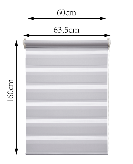 Штора рулонная день-ночь Inspire Peter 60x160 см светло-серая