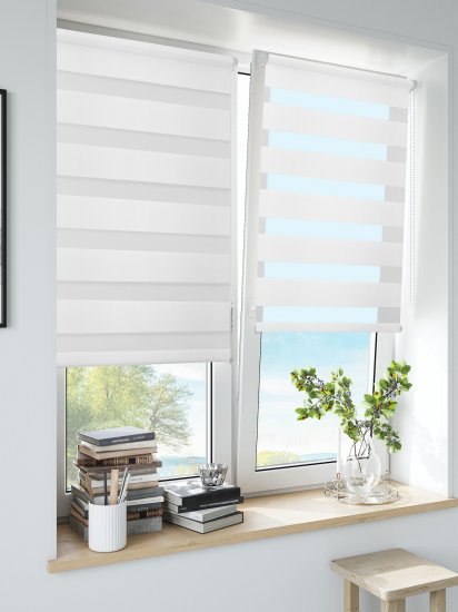 Штора рулонная день-ночь Inspire Peter 160x175 см белая