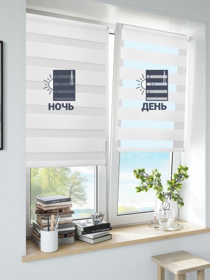 Штора рулонная день-ночь Inspire Peter 160x175 см белая