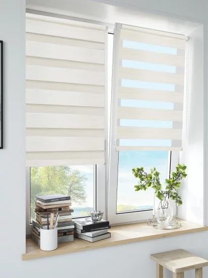 Штора рулонная день-ночь Inspire Peter 55x160 см экрю