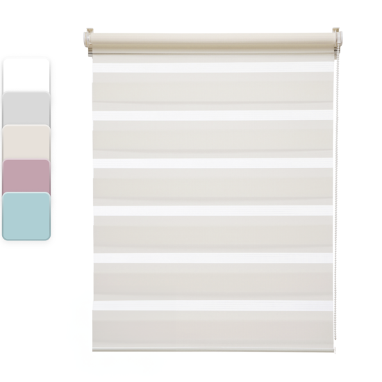 Штора рулонная день-ночь Inspire Peter 55x160 см экрю