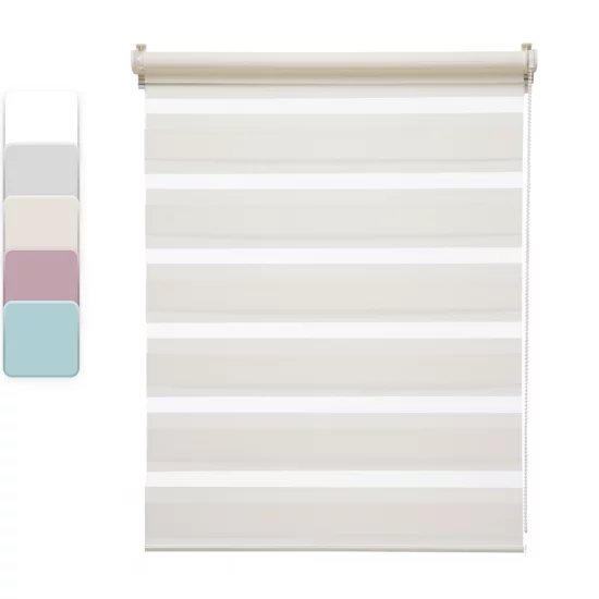 Штора рулонная день-ночь Inspire Peter 55x160 см экрю