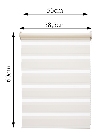 Штора рулонная день-ночь Inspire Peter 55x160 см экрю