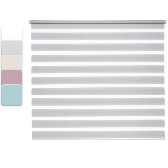 Штора рулонная день-ночь Inspire Peter 140x175 см светло-серая