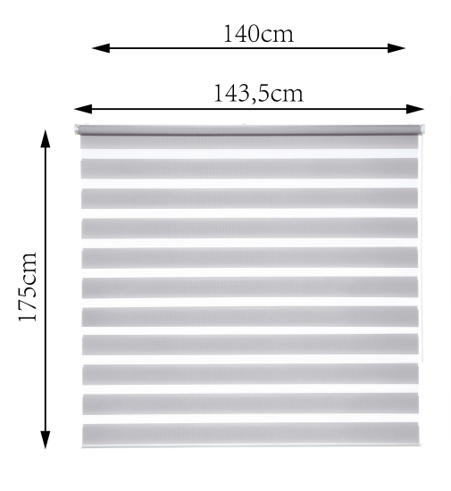 Штора рулонная день-ночь Inspire Peter 140x175 см светло-серая