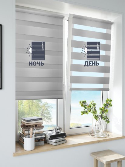 Штора рулонная день-ночь Inspire Peter 140x175 см светло-серая